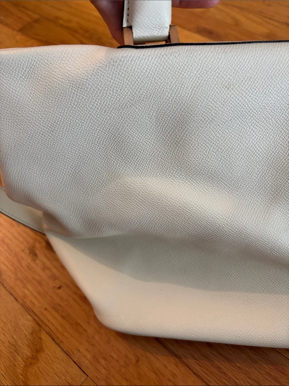 Valextra Cream Structured Top-Handle Satchel